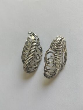 Antique Diamond Cut Sterling Earrings
